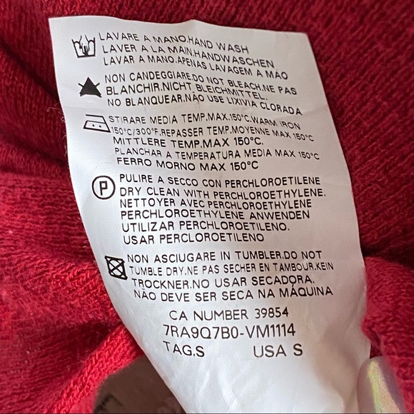 Red Valentino red knit button down ruffle cardigan sweater top - Picture 11 of 11